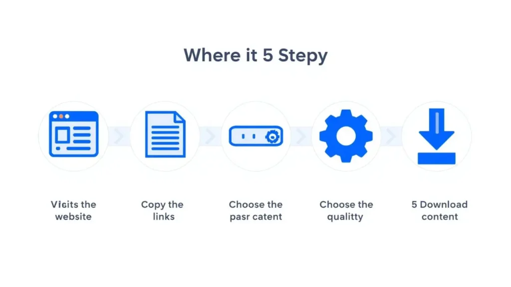 Step-by-step tutorial infographic showing how to use Oncepik for downloading photos and videos.