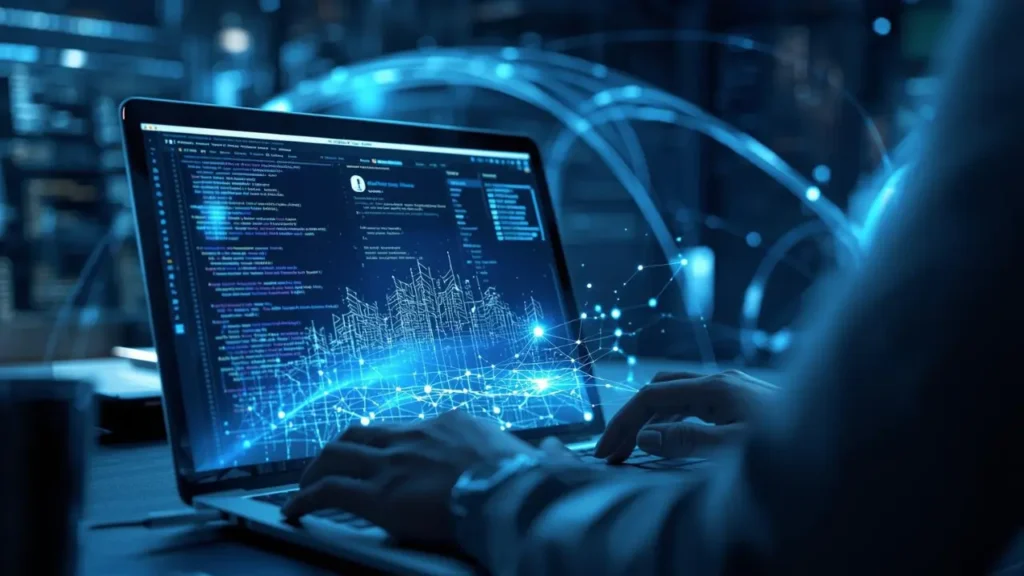 Novafork Explained: Safe Testing That Actually works, and hidden pros and cons every developer should know. Developer working inside a futuristic Novafork sandbox environment with holographic code display.