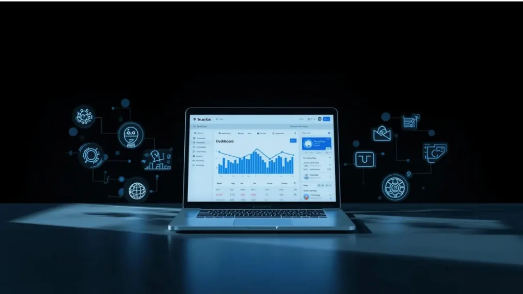 Find out if Trucofax is legit or overhyped. Our 2025 review breaks down features, pricing, pros, Trucofax AI platform interface on a laptop in a professional workspace.