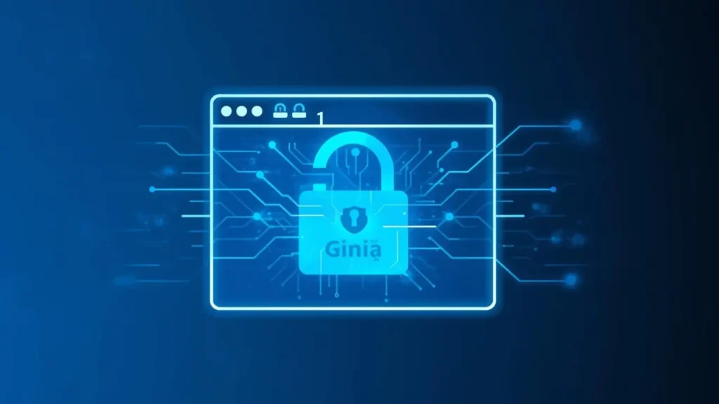 Data security concept showing Giniä browser safety