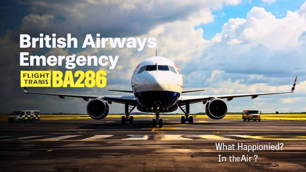 British Airways emergency flight BA286 aircraft on runway after declaring an in-air emergency