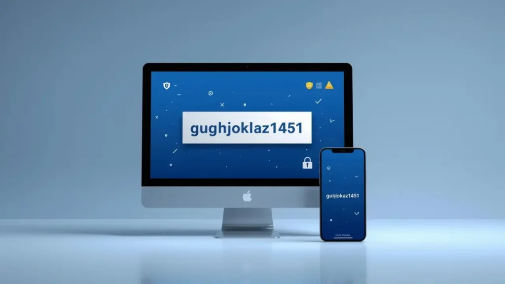 Gugihjoklaz1451 code on device screen, system identifier concept, safety and troubleshooting illustration