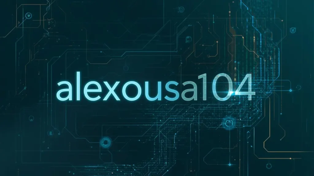 “alexousa104 alphanumeric identifier in a digital system interface, representing account or record tracking and verification”